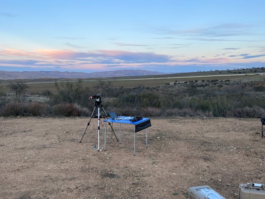 Dusk sky-radiance measurement setup in a high-desert valley