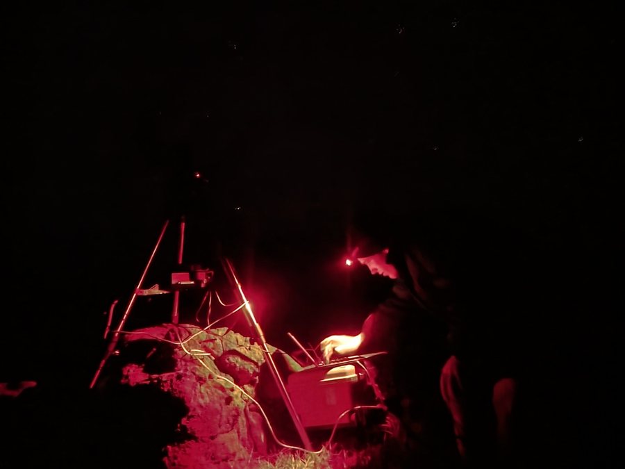 Nighttime light-pollution measurement at a red-light work station